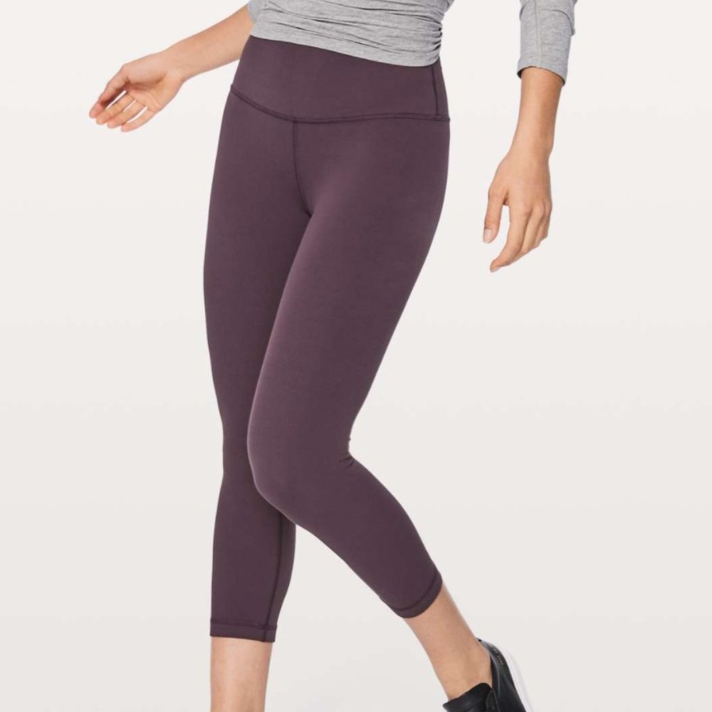 LULULEMON Black Cherry HR Align Crop 21" 4
